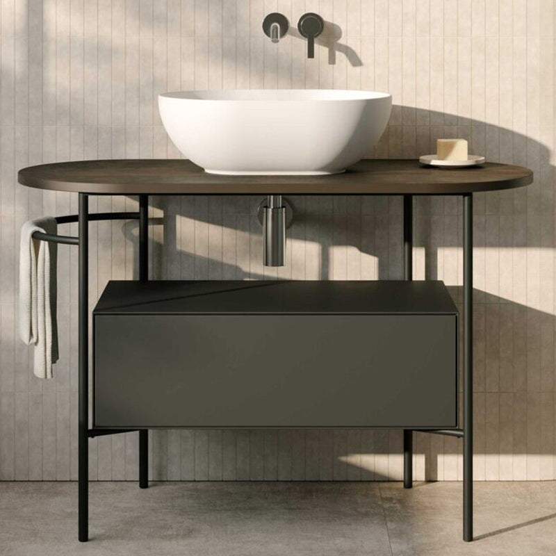 Lavabo da appoggio T-Edge 50x36 cm Ceramica Globo - Bianco lucido