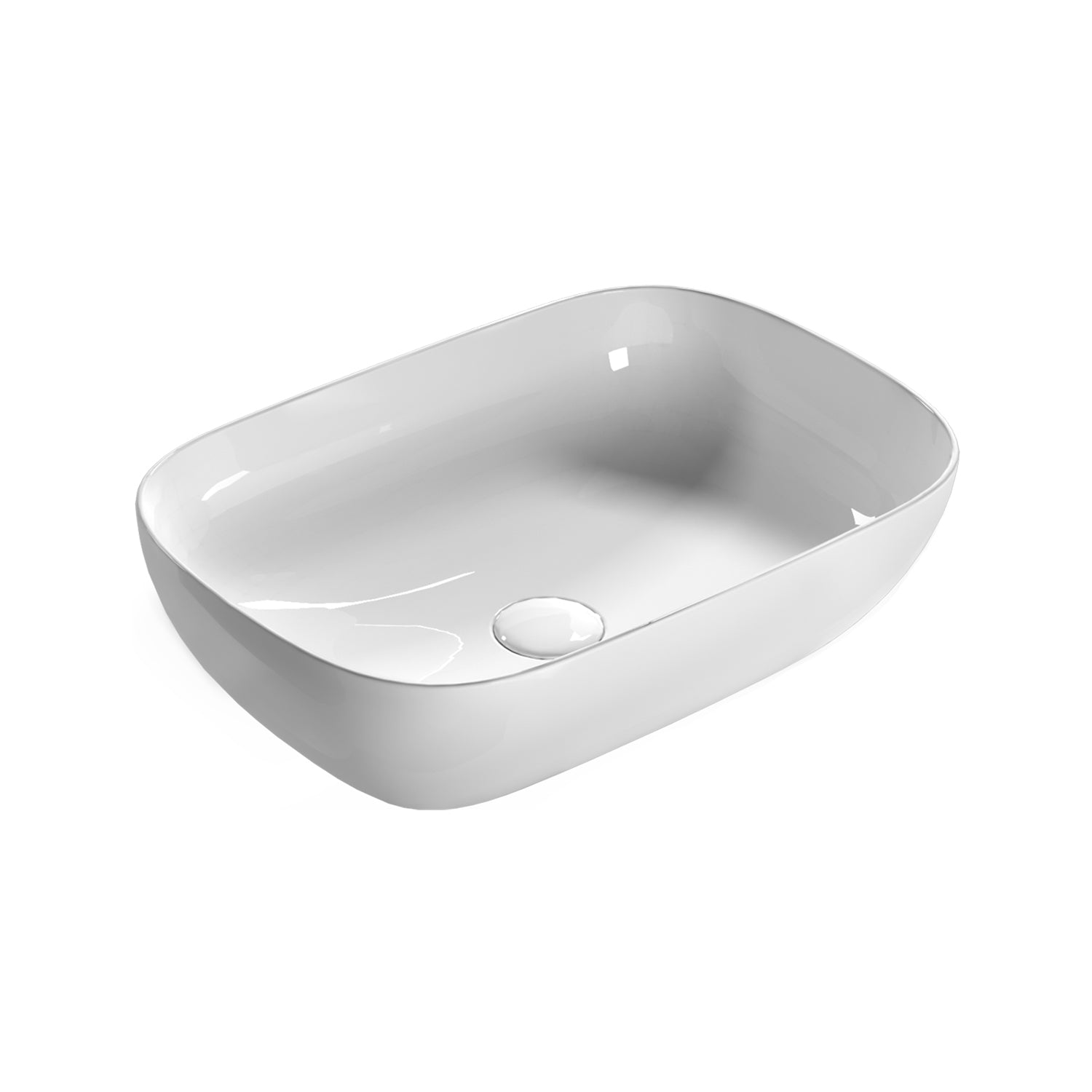 Lavabo da appoggio T-Edge 50x38 cm Ceramica Globo - Bianco lucido