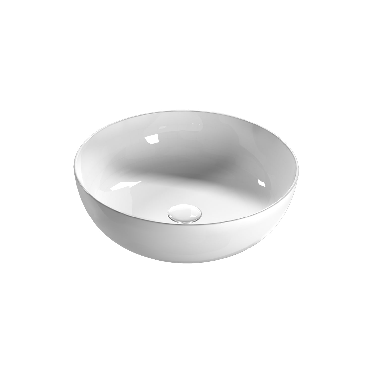 Lavabo tondo Globo T-Edge à˜48x16 cm - Bianco lucido