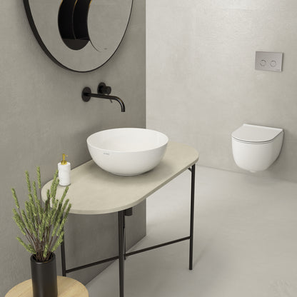Lavabo tondo Globo T-Edge à˜48x16 cm - Bianco lucido