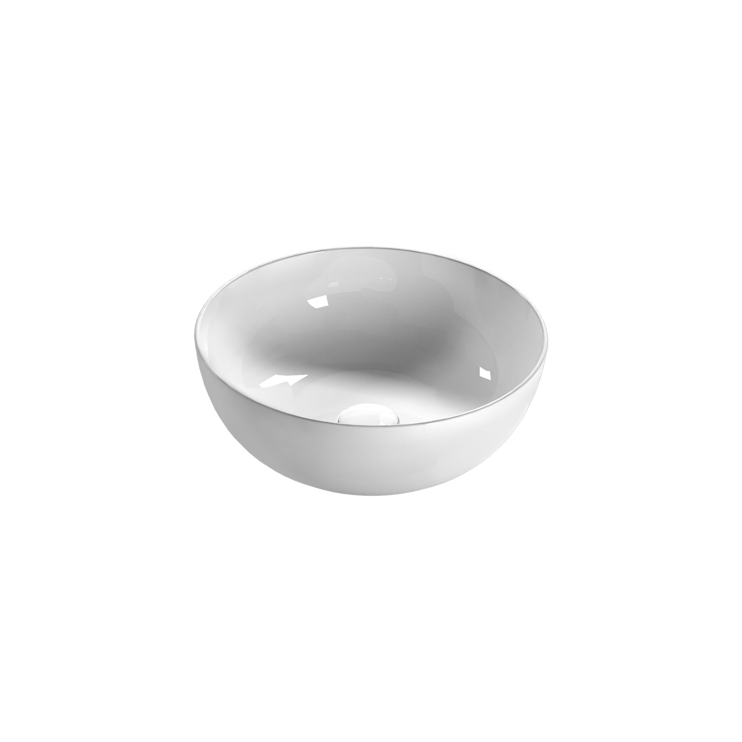 Lavabo tondo Globo T-Edge à˜42x16 cm - Bianco lucido