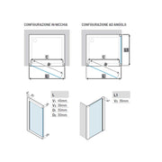 Porta doccia con Battente da cm 70 con Profilo in Alluminio Cromato e Cristallo 6 mm Opaco Anticalcare Hexa by SAMO by CeramicStore | Lo specialista del tuo bagno