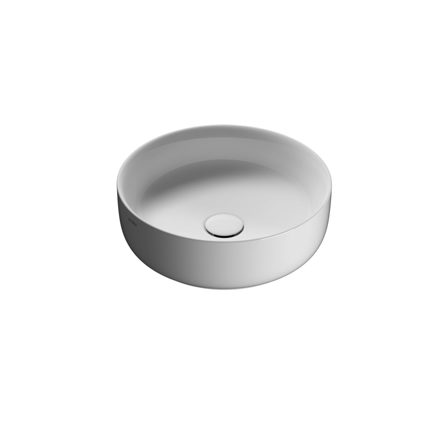 Lavabo rotondo da appoggio Koi à¸42x14 cm Ceramica Globo - Bianco lucido