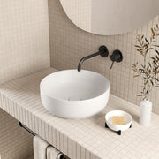 Lavabo rotondo da appoggio Koi à¸42x14 cm Ceramica Globo - Bianco lucido