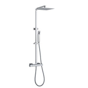 Colonna doccia con soffione Calais in acciaio e doccino, regolabile in altezza e con deviatore incorporato by CeramicStore | Lo specialista del tuo bagno