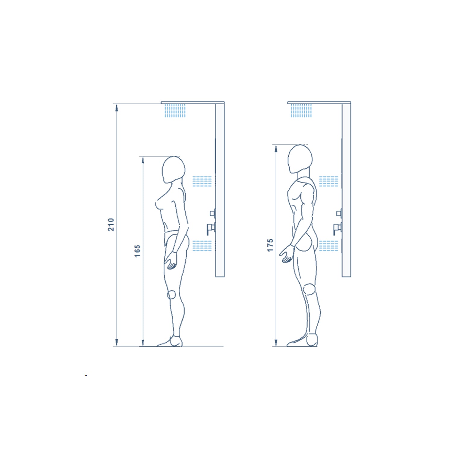 Colonna doccia nera multifunzione anticalcare con miscelatore e getto a cascata by CeramicStore | Lo specialista del tuo bagno
