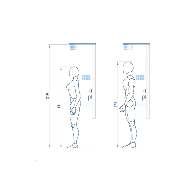 Colonna doccia nera multifunzione anticalcare con miscelatore e getto a cascata by CeramicStore | Lo specialista del tuo bagno