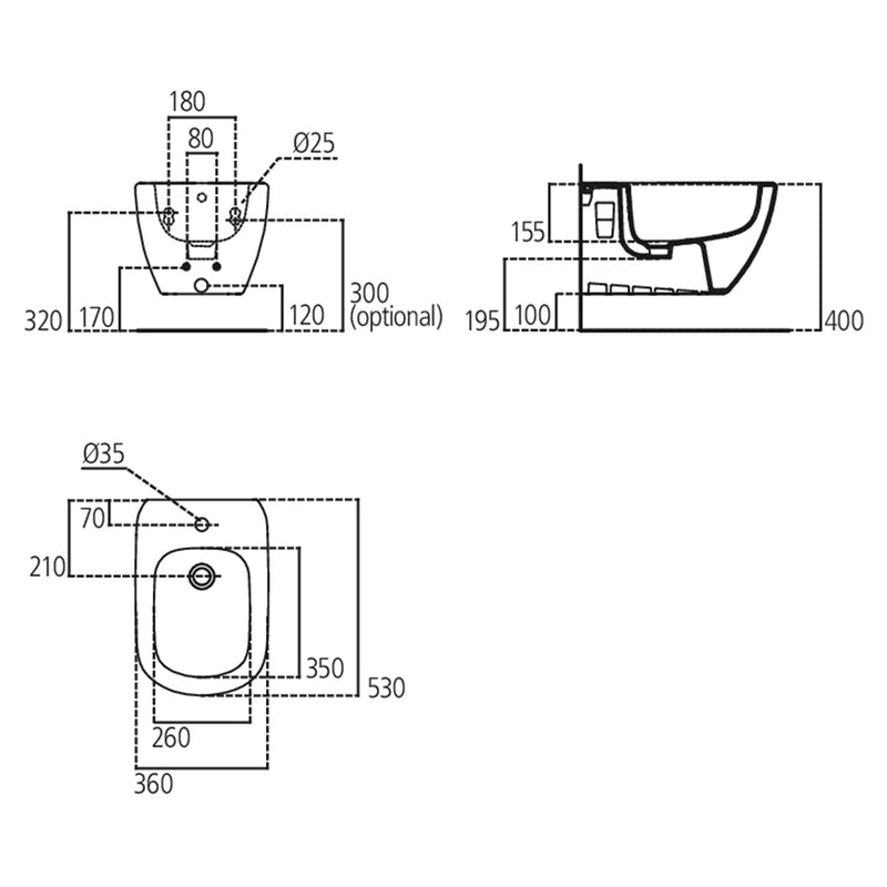 Coppia di sanitari sospesi AcquaBlade serie Tesi di Ideal Standard con sedile slim soft close Bianco Seta