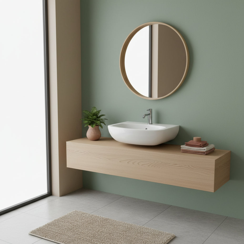 Lavabo sospeso o da appoggio su semicolonna Ceramica Dolomite modello Mia 60x48 cm