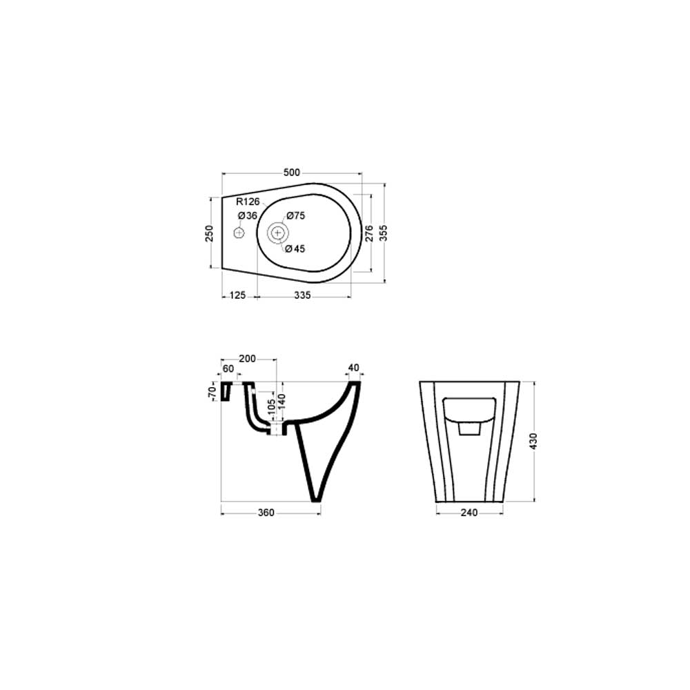 Sanitari a terra filo parete Axa collezione Avani wc senza brida + bidet + sedile soft close