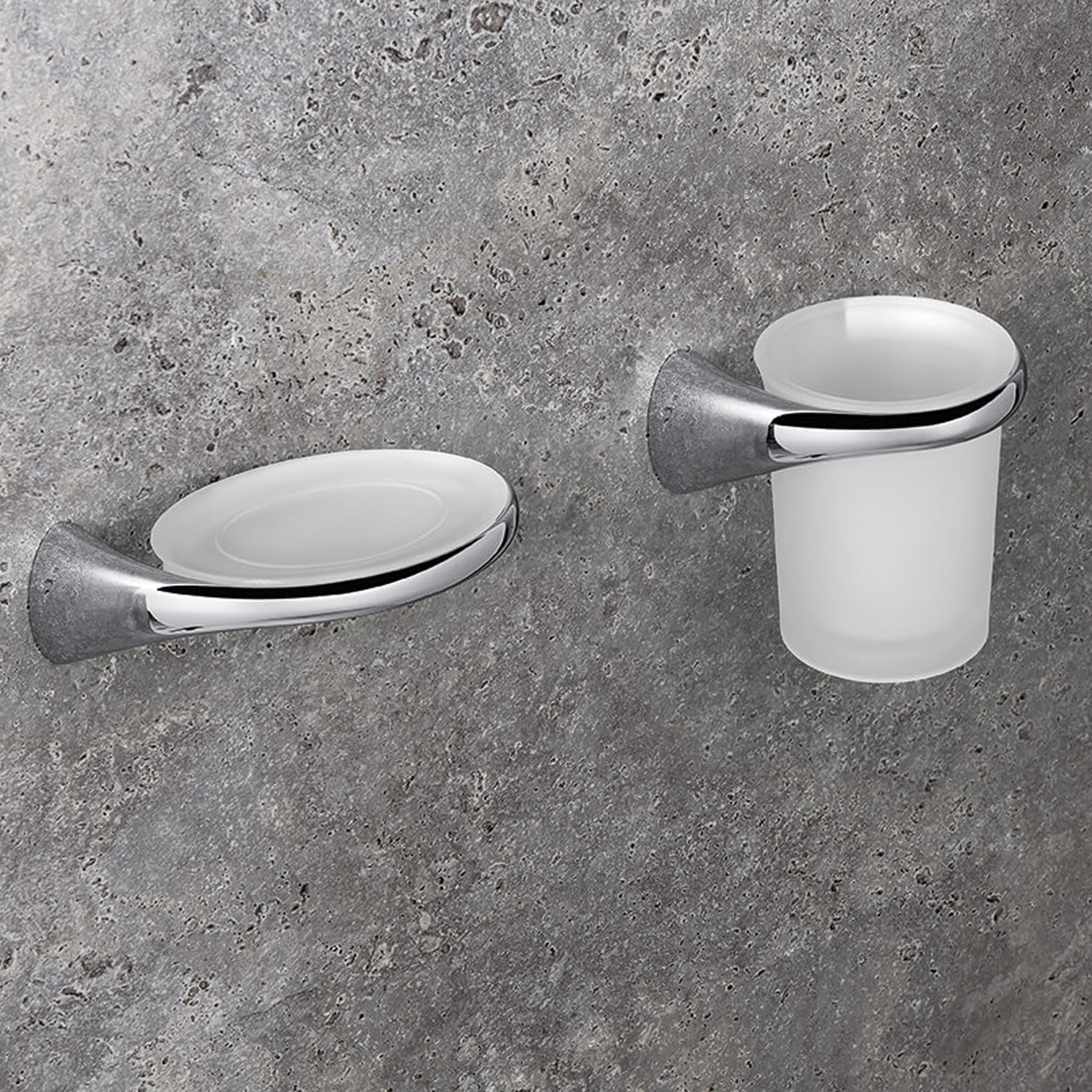 Bicchiere in vetro acidato collezione Link di Colombo Design by CeramicStore | Lo specialista del tuo bagno