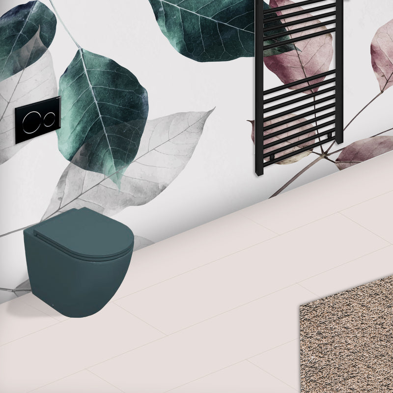 Sanitari Filomuro Rimless con copriwater Soft Close BathCore serie Infinity 53x36