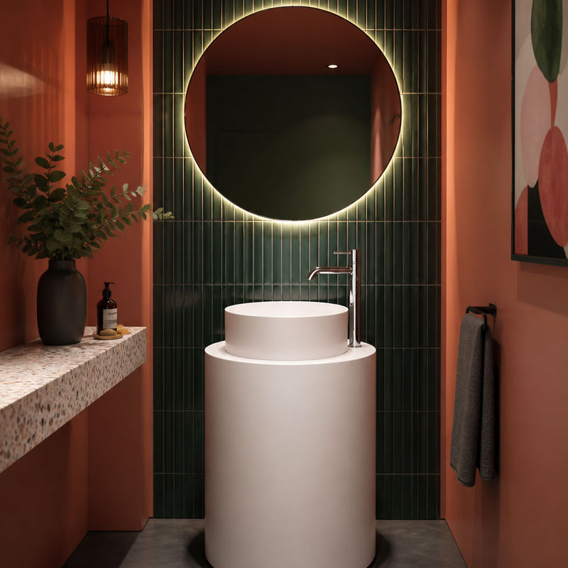 Aufsatzwaschbecken Gran Mascalzone Domus Falerii 45 cm rund weiß