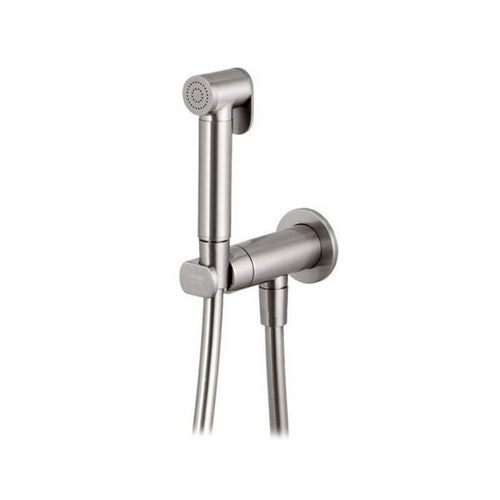 Set miscelatore con doccetta shut-off tondo nichel spazzolato