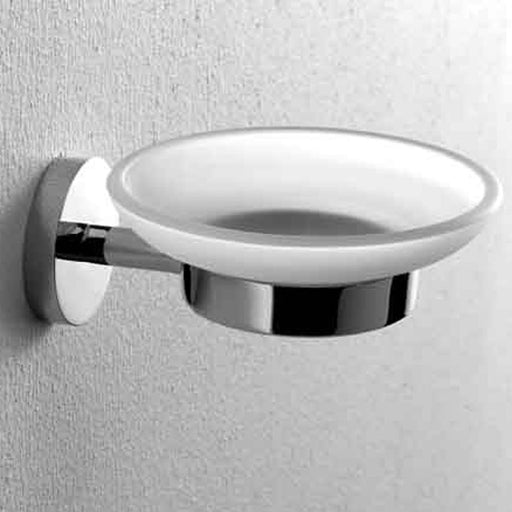 Portasapone da muro in Ottone cromato lucido con contenitore in vetro satinato modello Life By ARES by CeramicStore | Lo specialista del tuo bagno