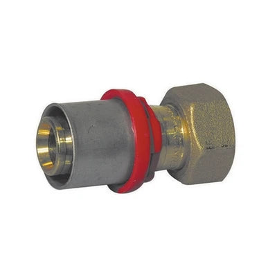 Raccordo diritto press. con girello e guarn. piana per multistrato 1 x 26