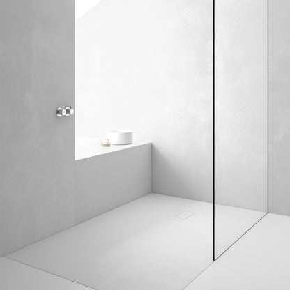 VERSIONE OUTLET - Piatto doccia in resina Fusion con griglia in tinta cm 100x80 Bianco Segnale by CeramicStore | Lo specialista del tuo bagno