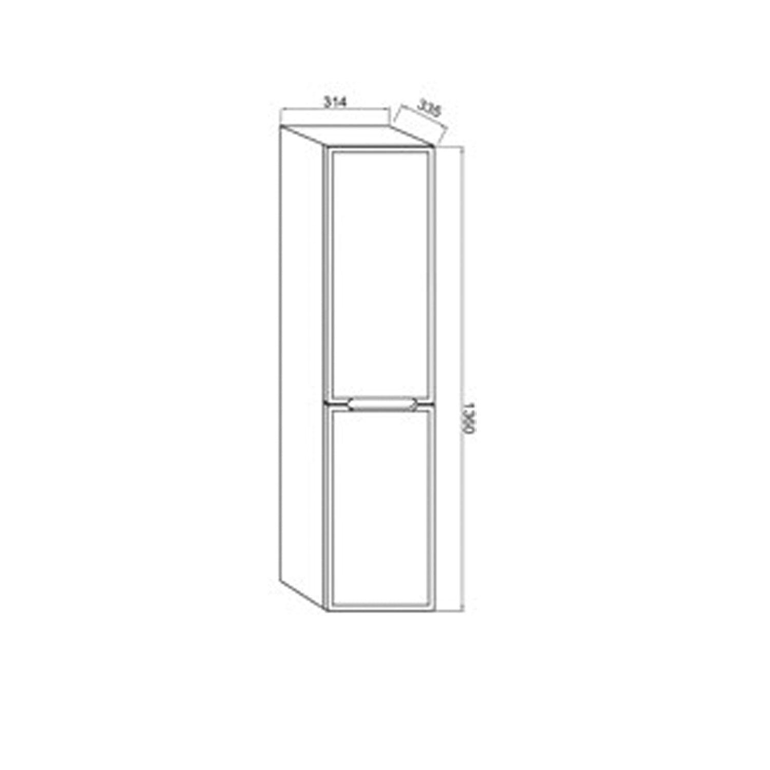 Colonna bagno a due ante color Blu pastello Opaco e Rovere Fumo - Fluid by CeramicStore | Lo specialista del tuo bagno