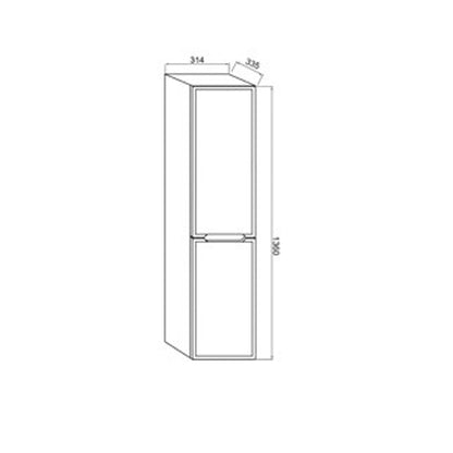 Colonna bagno a due ante color Blu pastello Opaco e Rovere Fumo - Fluid by CeramicStore | Lo specialista del tuo bagno