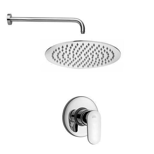 Set Soffione doccia tondo con braccio tondo e miscelatore incasso in ottone cromo Paffoni by CeramicStore | Lo specialista del tuo bagno