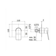 Set soffione doccia anticalcare quadrato con braccio tondo e miscelatore incasso doccia Tilt Cromo Paffoni by CeramicStore | Lo specialista del tuo bagno