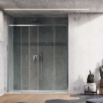 Porta doccia 2 ante scorrevoli cm 180 modello Afrodite in cristallo temperato mm 6 by CeramicStore | Lo specialista del tuo bagno