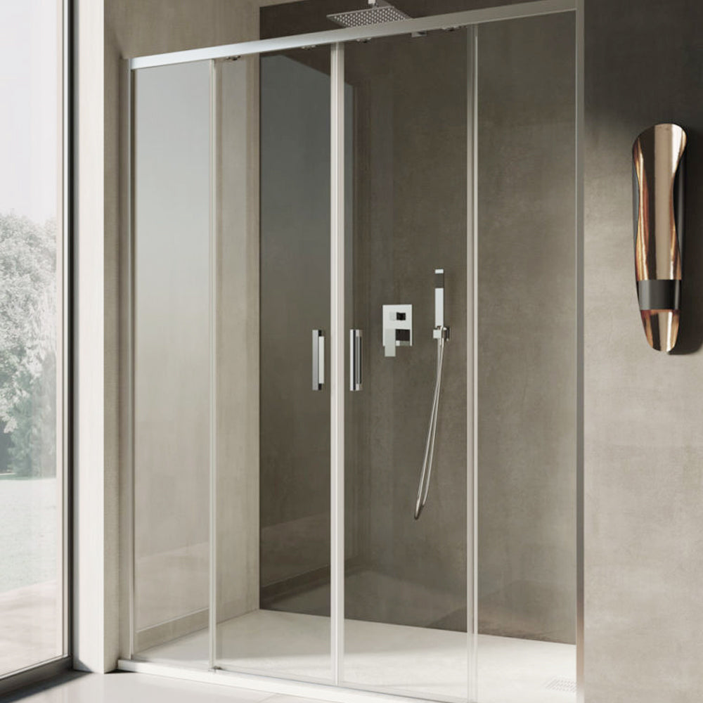 Porta doccia 2 ante scorrevoli cm 180 modello Afrodite in cristallo temperato mm 6 by CeramicStore | Lo specialista del tuo bagno