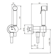 Idroscopino con doccetta tonda, rubinetto di arresto e flessibile in PVC - Ares by CeramicStore | Lo specialista del tuo bagno