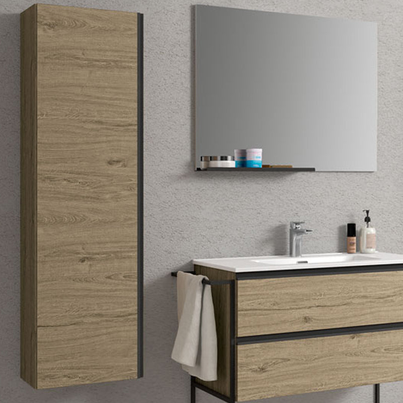 Composizione di mobili bagno con lavabo, colonna, pensile e specchio modello York03 170 cm Rovere Nabucco by CeramicStore | Lo specialista del tuo bagno
