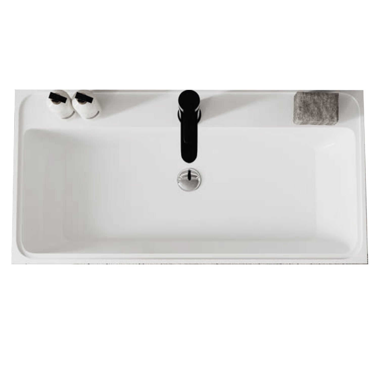 Mobile bagno sospeso cannettato con lavabo e specchio a goccia cm 100 colore grigio antico - Cubi&Co Collezione Pure by CeramicStore | Lo specialista del tuo bagno