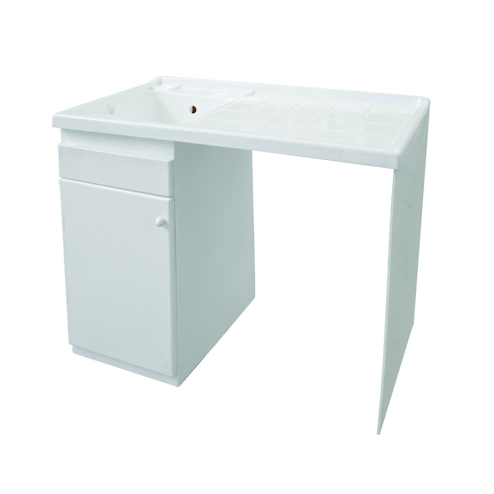 Mobile lavatoio con coprilavatrice BathCore 108x60 H.90 in resina adatto all'esterno - Versione con lavatoio a Sinistra by CeramicStore | Lo specialista del tuo bagno