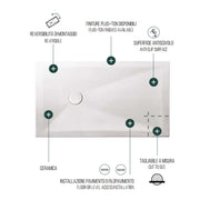 Piatto doccia in ceramica cm 90x140 h3 modello Jà² di Althea - Bianco Opaco by CeramicStore | Lo specialista del tuo bagno