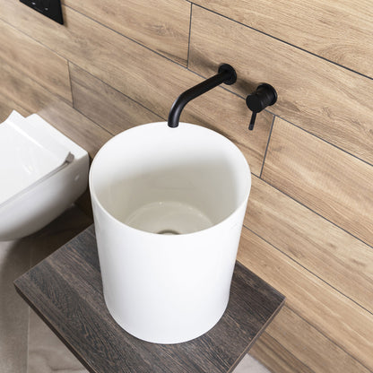 Lavandino da appoggio/sospeso cm à¸37x46h serie Core di Ceramica Galassia -  Bianco lucido