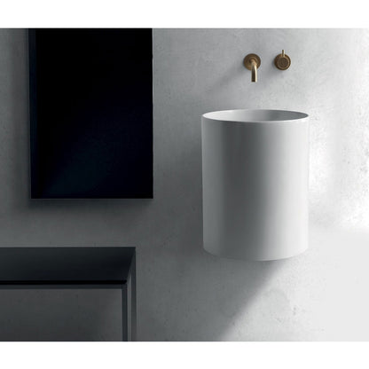 Lavandino da appoggio/sospeso cm à¸37x46h serie Core di Ceramica Galassia -  Bianco lucido