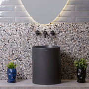 Lavandino da appoggio/sospeso cm à¸37x46h serie Core di Ceramica Galassia -  Nero Matt