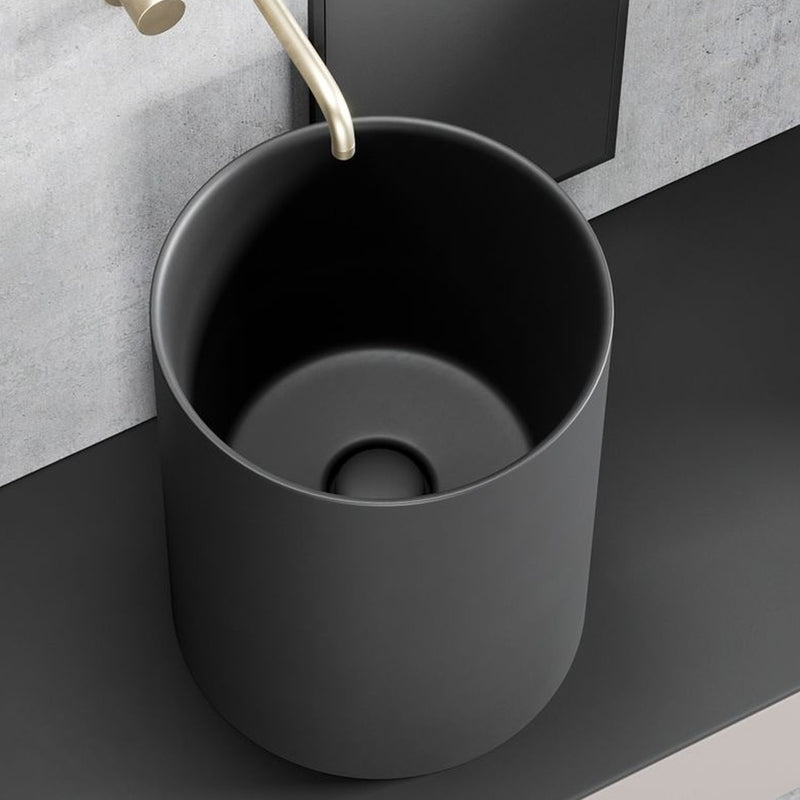 Lavandino da appoggio/sospeso cm à¸37x46h serie Core di Ceramica Galassia -  Nero Matt