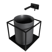 Lavandino da appoggio/sospeso cm à¸37x46h serie Core di Ceramica Galassia -  Nero Matt