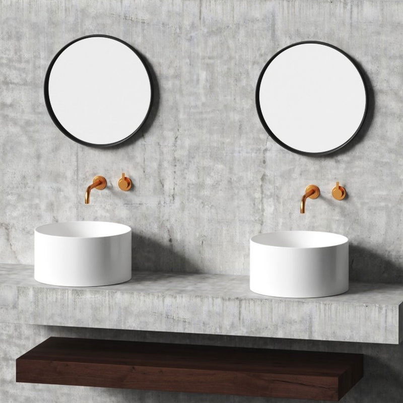 Lavandino da appoggio/sospeso cm à¸40x20h serie Core di Ceramica Galassia -  Bianco lucido