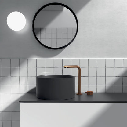 Lavandino da appoggio/sospeso cm à¸40x20h serie Core di Ceramica Galassia -  Nero Matt