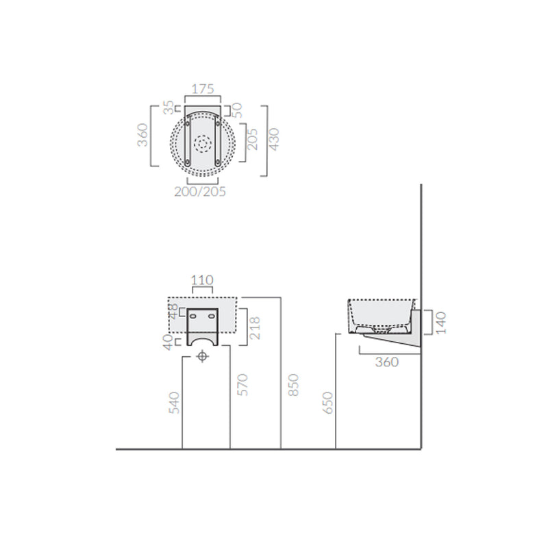 Staffa per installazione lavabi Core di Ceramica Galassia cod. 7306 by CeramicStore | Lo specialista del tuo bagno