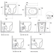 Wc filomuro senza brida 55x35 cm collezione Nolita Kerasan con sedile soft close