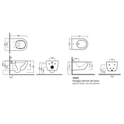 Wc sospeso senza brida 54x35 cm serie fusion di Hatria con sedile soft close