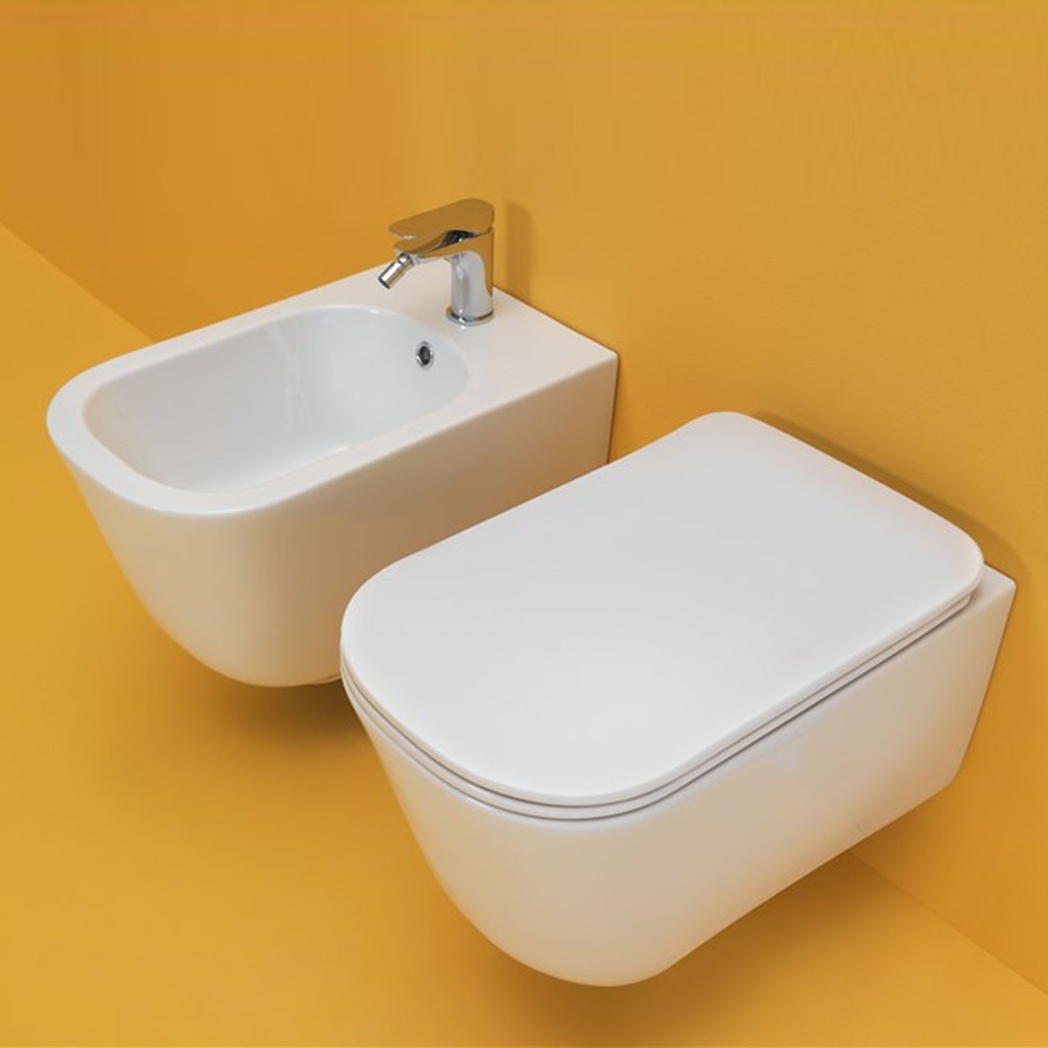 Wc sospeso senza brida 54x35 cm collezione Tribeca Kerasan con sedile soft close