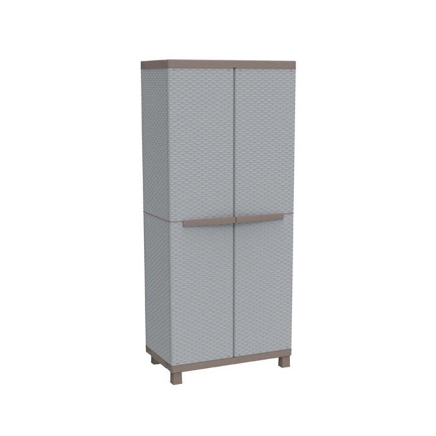 Armadio Terry doppia anta con 3 ripiani per esterno - Grigio/Tortora effetto rattan by CeramicStore | Lo specialista del tuo bagno