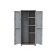 Armadio Terry a 2 ante e 3 ripiani sul lato destro - Grigio/Tortora effetto Rattan by CeramicStore | Lo specialista del tuo bagno