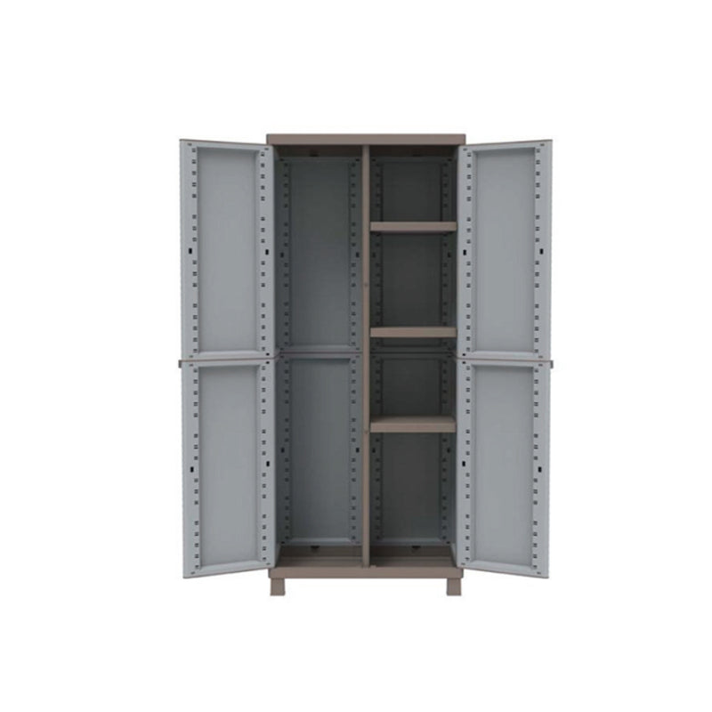 Armadio Terry a 2 ante e 3 ripiani sul lato destro - Grigio/Tortora effetto Rattan by CeramicStore | Lo specialista del tuo bagno