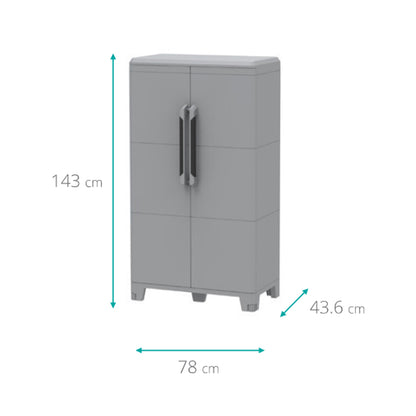 Armadio Terry Transforming in resina a 2 ante e 2 ripiani interni - Grigio by CeramicStore | Lo specialista del tuo bagno