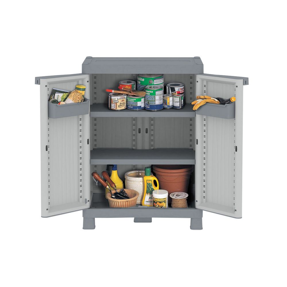 Armadio Terry Wave basso a 2 ante e 2 ripiani - Grigio by CeramicStore | Lo specialista del tuo bagno
