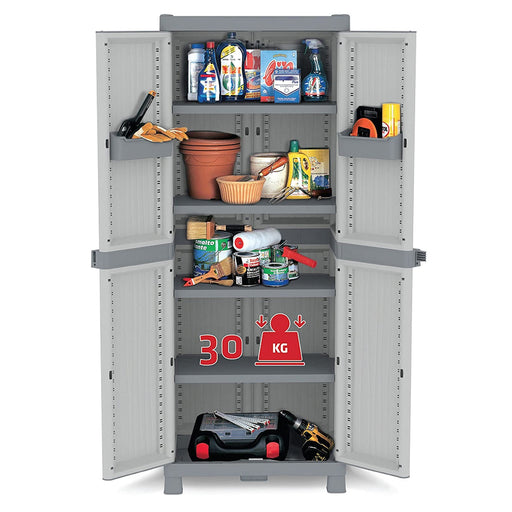 Armadio Terry Wave a 2 ante e 4 ripiani interni - Grigio by CeramicStore | Lo specialista del tuo bagno