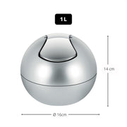 Pattumiera da 1L con coperchio basculante rimovibile modello Bowl - Argento by CeramicStore | Lo specialista del tuo bagno